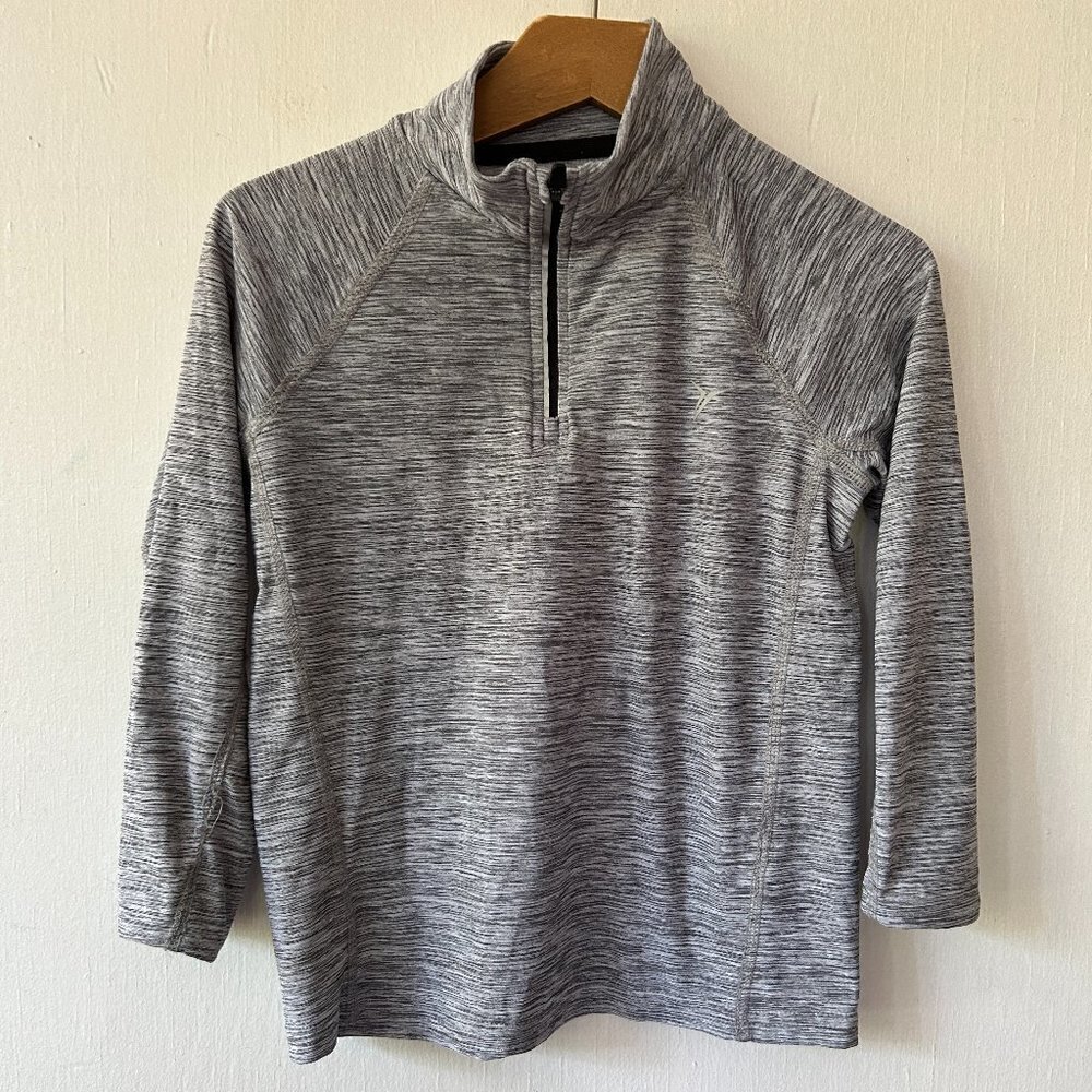Old Navy Active Pullover Girls XS 5 Gray 1/4 Zip Kids Athletic Lightweight